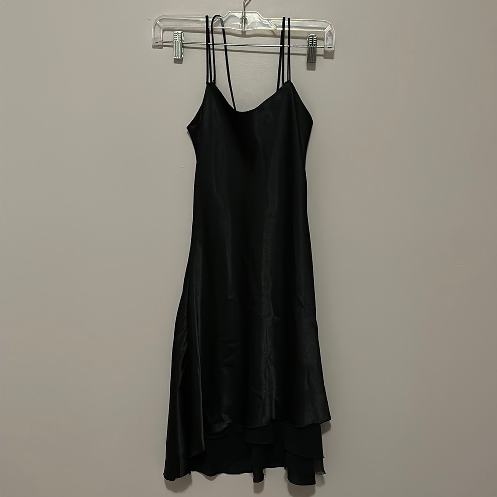 Le Chateau Black Satin Dress